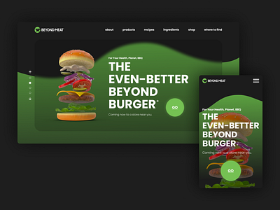 Beyond meat website redesign mockup burger figma meat mockup responsive design restaurant ui design web design website