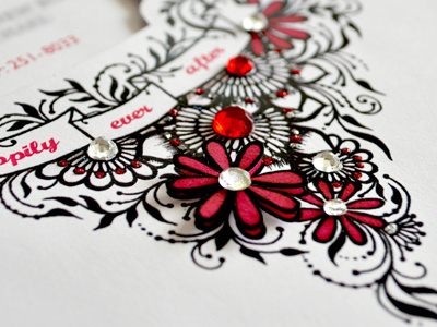 My Wedding Invitation floral hand drawn hand made henna inspired illustration invitation junoon designs pen and ink wedding invitation