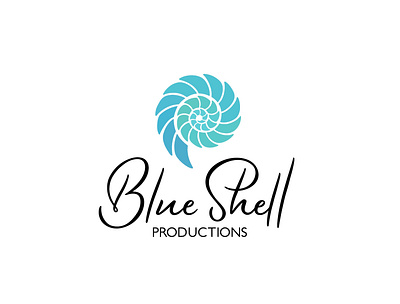 Blue Shell Productions blue shell fibonacci spiral hand drawn logo junoon designs logo logo design logo mark logo type marine marine management natural resources nautilus nautilus shell shell sustainability