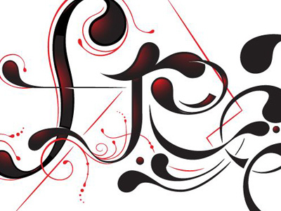 Freedom Wip floral freedom freehand geometric illustration red rounded swirl typography