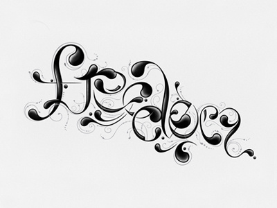 Freedom black floral freedom freehand swirls texture typography