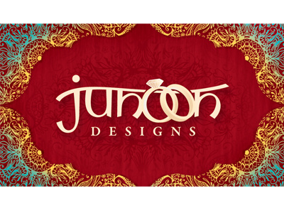 Junoon Designs business card designs hand drawn indian indo western intricate junoon junoon designs logo pattern typography