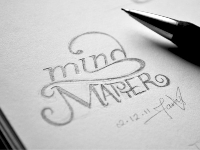 Mind over Matter drawing freehand hand drawn mind over matter sketch typography wip
