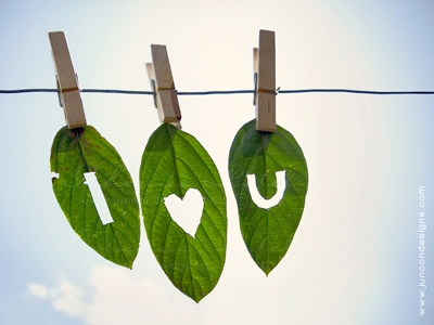 I Heart You conceptual junoon designs leaves nature photography typography