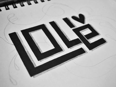 L O V E freehand junoon designs kufi kufic script love sketch typography
