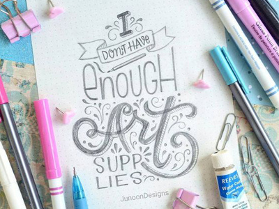 Not Enough Art Supplies art supplies hand lettering lettering typography white lies