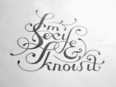 I'm Sexy and I know it ampersand hand drawn im sexy and i know it junoon designs lmafo quote script sexy typography