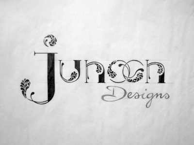 Junoon Designs_sketch draft hand drawn indo western ink junoon designs logo logo idea rebranding sketch typography wip