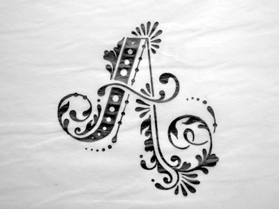A a flourishes henna inspired ink letter lettering sketch typography