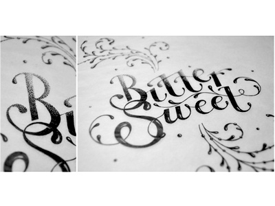 Bitter Sweet bitter bitter sweet flourishes hand drawn ink lettering stippling sweet typography