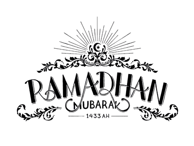Ramadhan Mubarak 1433AH fasting flourishes hand drawn islam month ramadan ramadhan typography