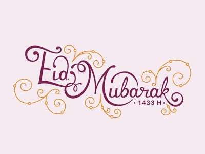 Eid Mubarak 1433 H blessed day celebration eid eid mubarak festival hand drawn lettering typography