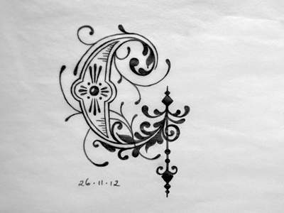 G arabic decorative flourishes g initial ink letter lettering sketch typography vintage