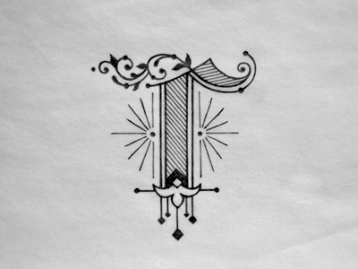 T decorative dropcaps flourishes gothic hand lettering ink letter lettering sketch t typography