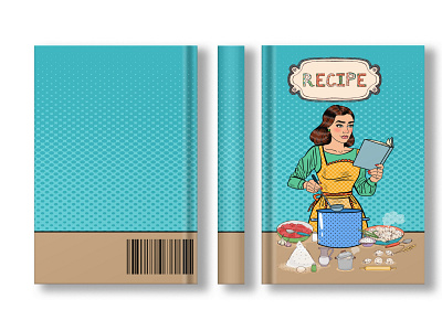 Recipe book cover- Paperback cover- Ebook cover amazon bookcover branding dribble ebook cover graphicdesign illustration kdp kindlebookcover rejected vector