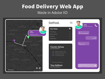Food Delivery UI UX Design of Web App app branding courier delivery design food graphic design logo service ui ui design ux web app web apps web design website