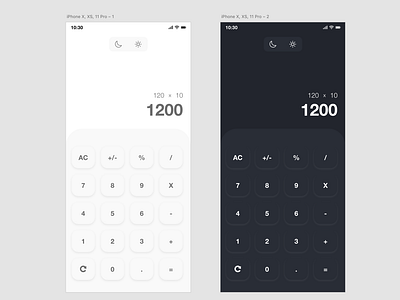 Dark & Light Mode Calculator Mobile UI UX Design