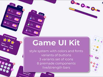 Casual Game UI Kit for Figma. UI Design of Game App