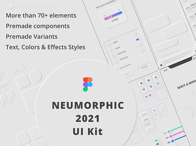 Neumorphic 2021 UI Kit for Figma. UI Design Trend 2021 app buy components design graphic design neumorphic trend ui ui design ui kit ui system