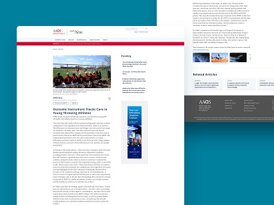 AAOS Now Article Detail Page article article page design system detail page layout non profit orthopaedics periodical ui uidesign ux visual design