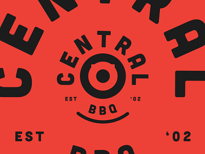 BBQ bbq branding central design food identity logo mark pig red target typography