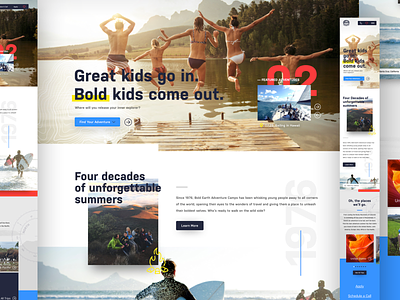 Adventure Camping adventures camp design digital home page homepage homepage design mobile ux web website