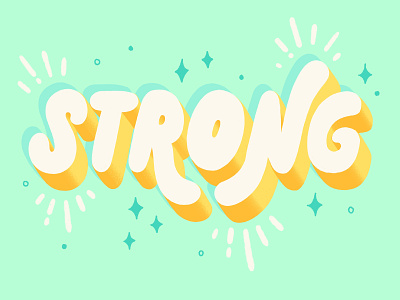 Strong brush type calligraphy design hand drawn hand lettered hand lettering illustration letter lettering strength strong type type art typography