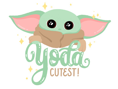 Yoda cutest baby yoda calligraphy design hand lettering illustration letter lettering mandalorian star wars the child type typography yoda