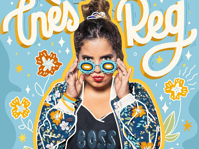 Ines reg artist boss calligraphy comedy cover design flowers girl power hand drawn hand lettered hand lettering illustration letter lettering sunglasses type typography