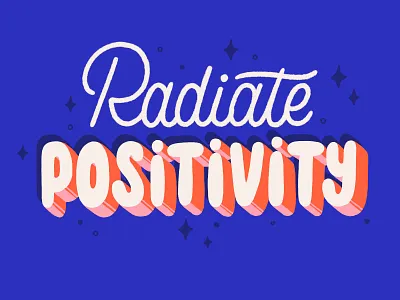 radiate positivity brush type calligraphy design hand drawn hand lettering illustration letter lettering type typography