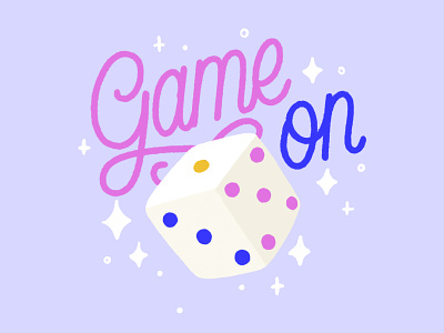 Game on calligraphy casino design dice game game on gif hand letter hand lettering illustration invideo lettering letters play sticker type typography