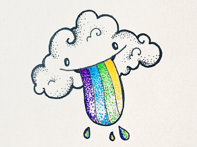 Cloud cloud dots illustration rainbow tongue