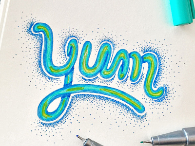 Yum dots illustration summer typography yum