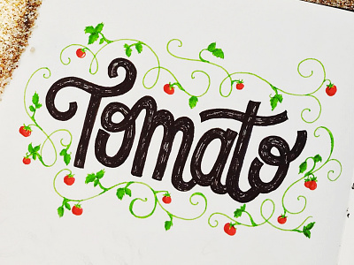 Tomato calligraphy drawing font fruit illustration nature texture tomato type typography vegetable