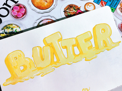 Butter butter calligraphy foodporn hand drawn hand lettering illustration lettering letters melt milk type typography