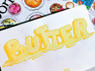Butter butter calligraphy foodporn hand drawn hand lettering illustration lettering letters melt milk type typography