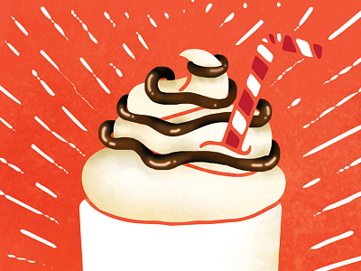 Whipped chocolate christmas cream holidays illustration mug straw texture whip cream xmas yum