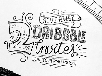 Dribbble invites christmas cyber monday dribbble invite giveaway hand drawn hand lettered hand lettering holidays invite typography