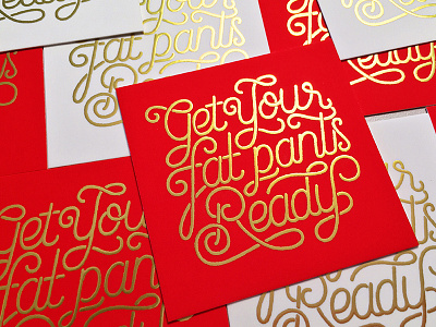 Fat pants christmas cookies fat pants foil funny gold type hand lettering holidays illustration santa shiny typography