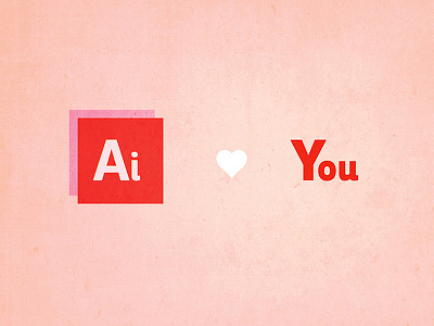 Ai Love You adove ai design designer joke graphic design heart illustrator pun valentine valentines day vday vector