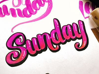 Sunday brush lettering brush pen hand drawn hand lettering letter sunday type typography weekend