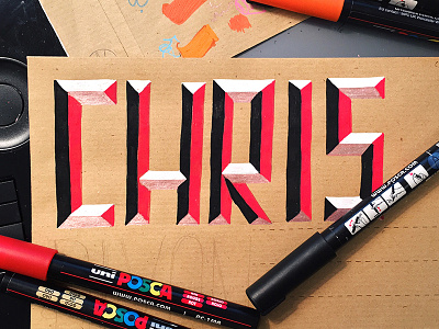 Chris chris custom dimension envelope hand drawn hand lettering illustration lettering mail paint type typography