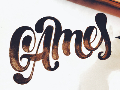 Games brush lettering drop terminal g games hand lettering lettering nintendo type typography