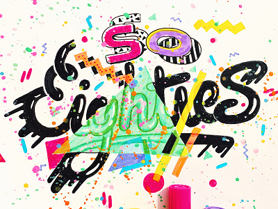 So Eighties 1980 color block colors confetti eighties fun hand lettering illustration lettering type typography