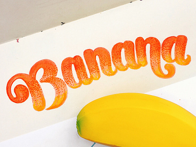 Banana banana brush brush lettering food fruit hand lettering lettering nana type typography yellow yum