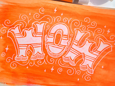 Wow brush type daily type good type hand drawn hand lettering neon swirls calligraphy week wow