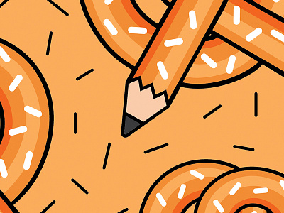 Pencil bread brown food illustration illustrator pattern pencil salt sprinkles wip