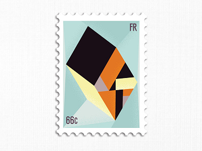 Vff Stamp 3d cubism editorial france illustration letters logo stamp typography vanity fair