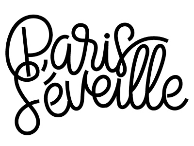 Paris S'eveille blog france hand drawn hand lettering identity lettering logo paris script typography