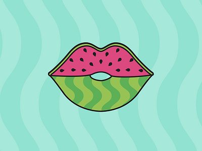 Watermelips enamel pin fruit karpuzi kisses lips love pin summer watermelon